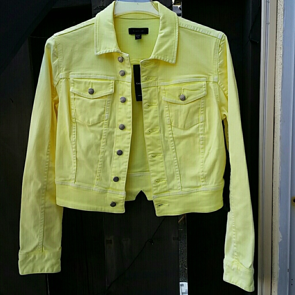 Bebe yellow denim jacket